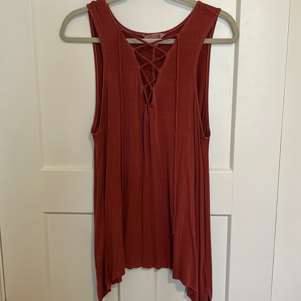 American Eagle Lace Up Tank